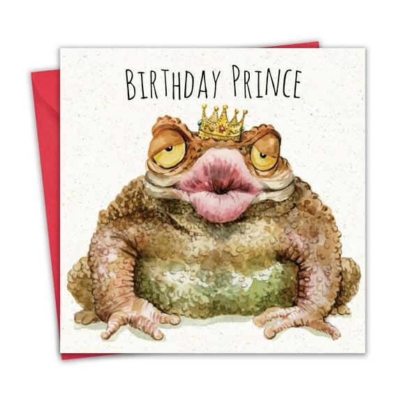 Twizler Funny Birthday Card for Men - Frog Prince - Male Humor Happy Birthday Card for Him - Husband Boyfriend - Dad Son Brother