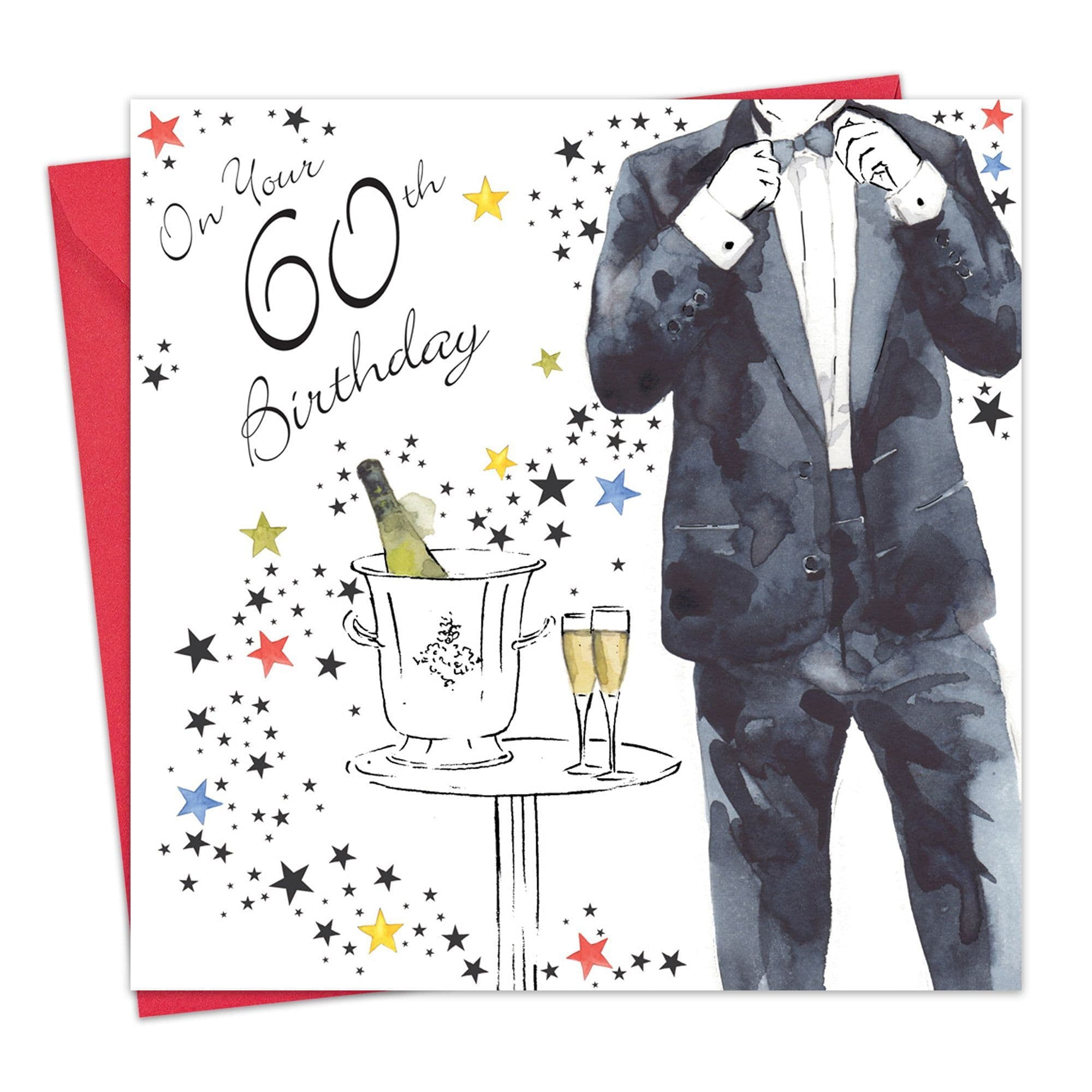Twizler Happy 60th Birthday Card for Him - Age 60 - Mens Birthday Greeting Card - Dad Husband Grandad
