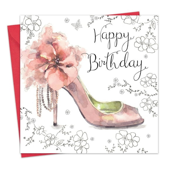 Twizler Happy Birthday Card for Her Shoe - Womens Birthday Greeting Card Friend Mom Wife Female