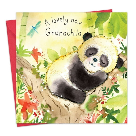 Twizler New Grandchild Card Panda - New Grandparents Greeting Card - Baby Grandson or Granddaughter
