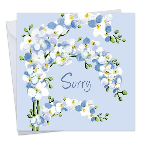 Twizler Sorry Card - Orchid Floral - I'm Sorry Card Apology for Her - Sympathy For Your Loss - Thinking Of You