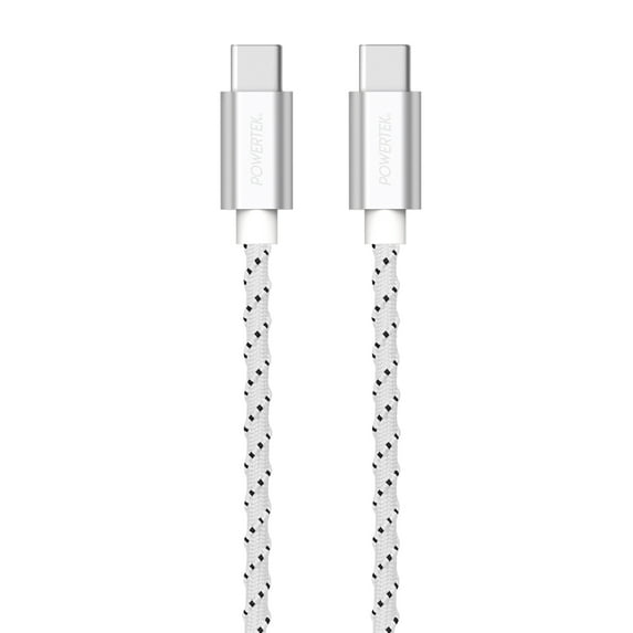 Liquipel Powertek Twizzler USB-C to USB-C - White