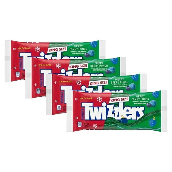 Twizzler Merry Berry Punch - 5 oz Bags - Pack of 4 - Candy for the Holiday Season