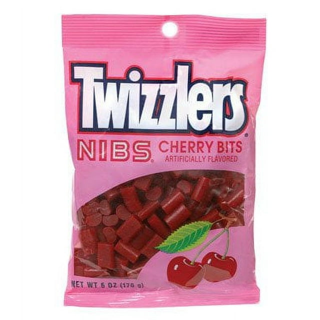 Twizzler Nibs Cherry Licorice Bites Peg Bag 6 ounce (1 Bag)
