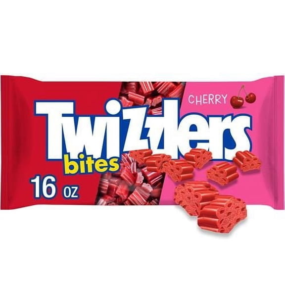 Twizzlers Bites Cherry Flavored Licorice Style, Candy Bag, 16 Oz - Pack of 2