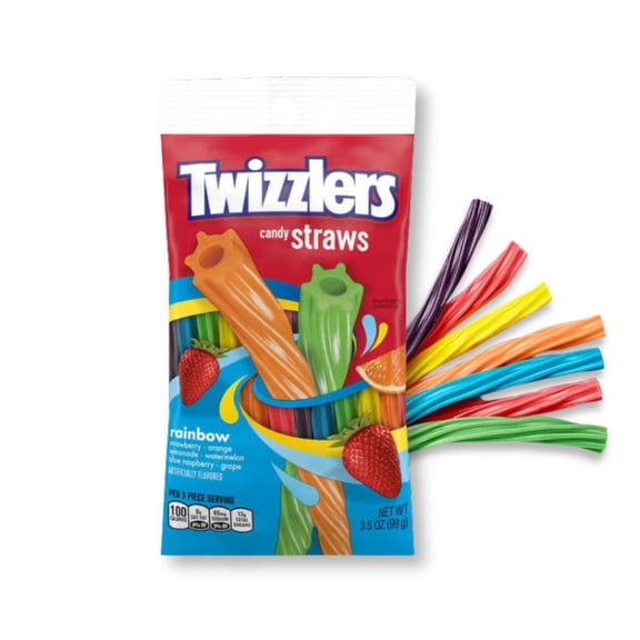 Twizzlers Candy Straws Licorice Style Chewy Candy - Rainbow - 3.5 oz Bags - 3 Pack