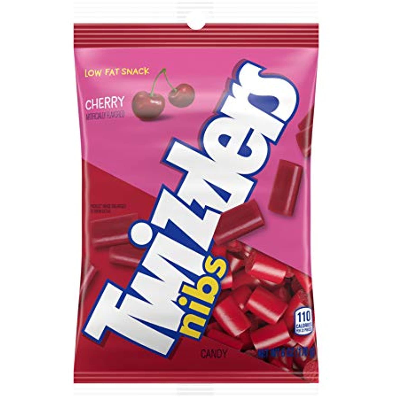 Twizzlers Nibs Cherry Flavored Chewy Candy, Bulk, 6 Oz Bag (12 Count)