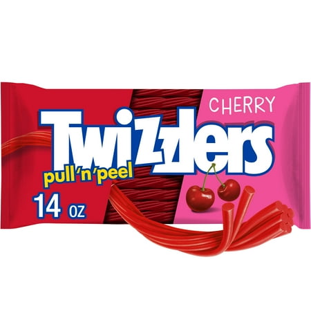 Twizzlers Pull 'N' Peel Cherry Flavored Licorice Style Chewy Candy, Bag 14 oz