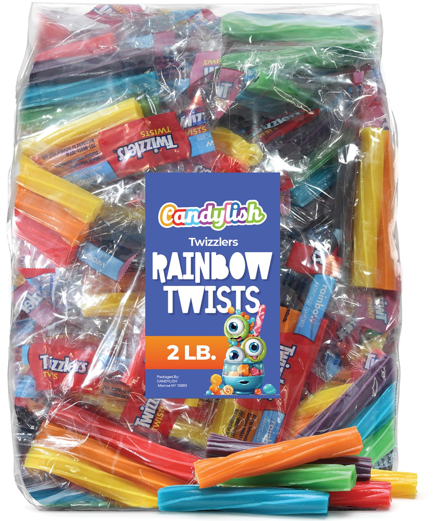 Twizzlers Rainbow Candy, Fruit Flavored Fun Size Chewy Twists