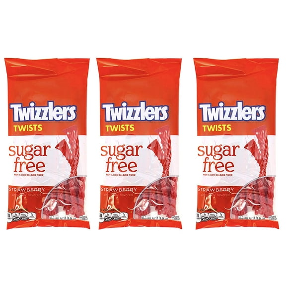 Twizzlers Sugar-Free Strawberry Twists - 5 Ounce, Pack of 3