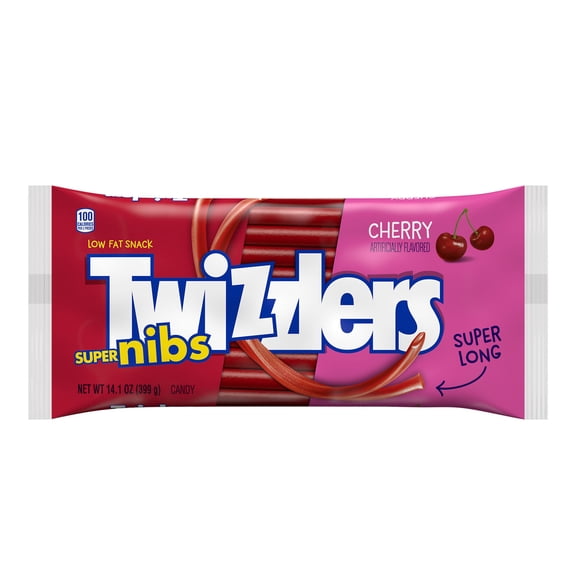 Twizzlers Super Nibs Cherry Flavored, Chewy Candy Bag, 14.1 oz