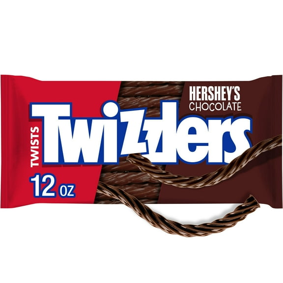 Twizzlers Twists HERSHEY's Chocolate Flavored Licorice Style Candy, Bag 12 oz (Pack of 4)