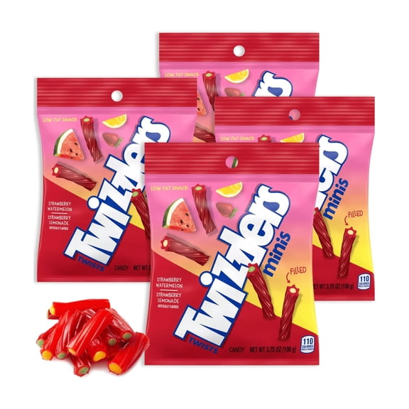 Twizzlers Twists Minis Filled Strawberry Watermelon Lemonade - 8 pk
