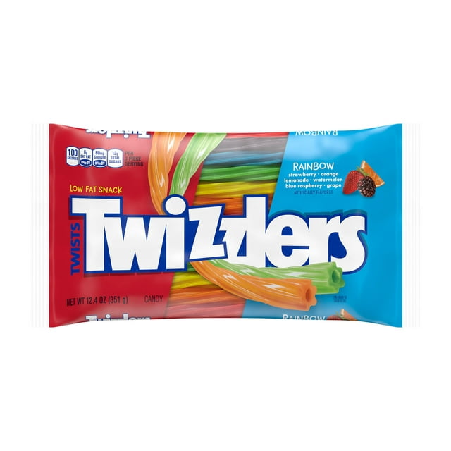 Twizzlers Twists Rainbow Flavored Licorice Style Candy, Bag 12.4 oz