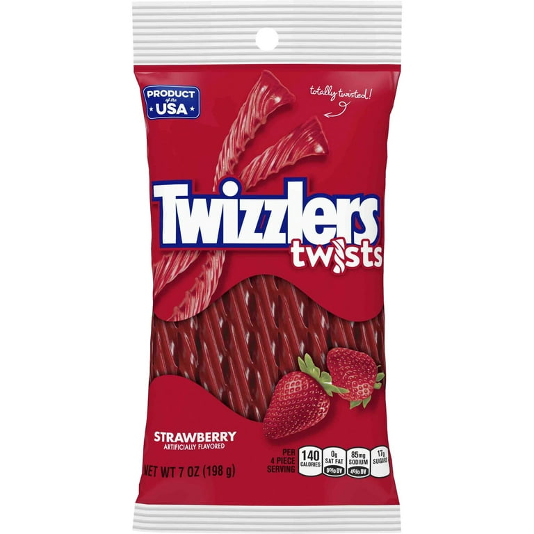 Twizzlers Twists Strawberry Flavored Candy - Strawberry - Low Fat, Trans Fat Free - 7 oz - 12 / Carton Twizzlers Twists Strawberry Flavored Candy - Strawberry - Low Fat, Trans Fat Free - 7 oz - 12 / Carton