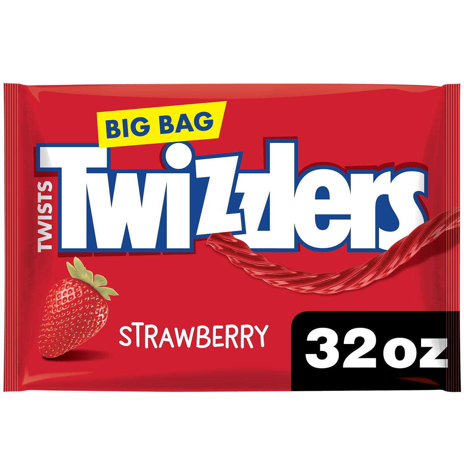 Twizzlers Twists Strawberry Flavored Licorice Style Low Fat Candy, Big Bag  32 oz