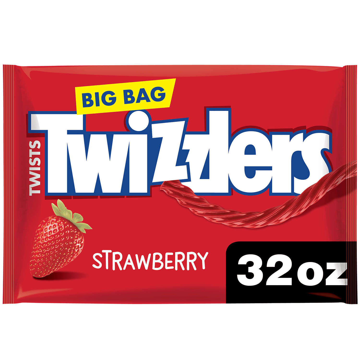 Twizzlers Twists Strawberry Flavored Licorice Style Low Fat Candy, Big Bag 32 oz - image 1 of 9
