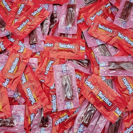 Twizzlers Twists Strawberry Flavored Chewy Licorice Candy - Snacks Size Bulk Twizzlers - Individually Wrapped - 2 Pound