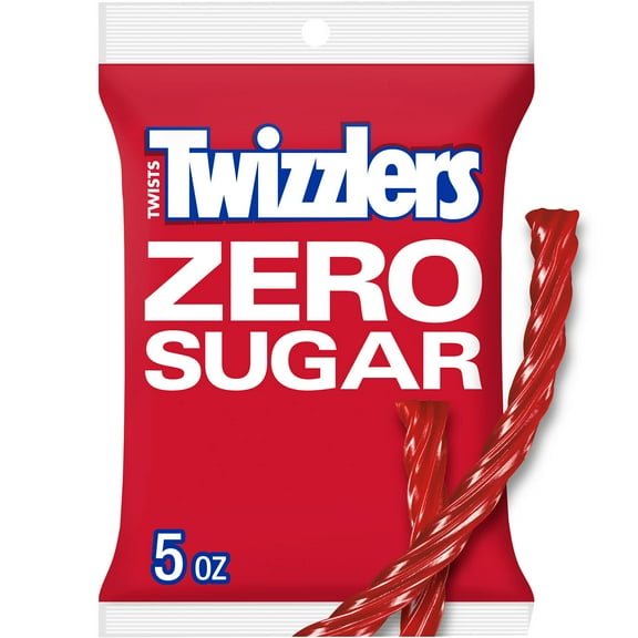 Twizzlers Zero Sugar Twists Strawberry Flavored Licorice Style Candy, Bag 5 oz