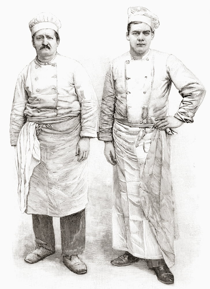 Two 19Th Century Chefs From Lillustration Published 1897 Canvas Art - Ken Welsh Design Pics (24 x 32)