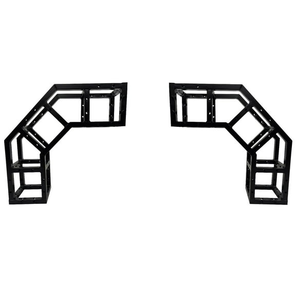 Two (2) 24" 2-Way Black 90 Degree Corners For 8" Square Section 8"x8" Trussing