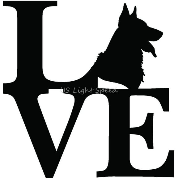 Two(2) Black Love Paw Shepard Pet Dog Cute Car Decal Vinyl Window Wall Sticker