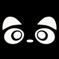 thumbnail image 1 of Two(2) Black Small Cute Panda Face Door Handle Car Decal Vinyl Window Wall Stick, 1 of 1