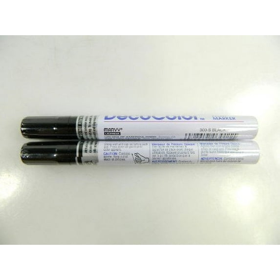 Two (2) Deco Color Marvy Uchida Broad Line Opaque Paint Marker Black by Decocolor