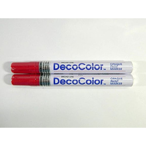 Two (2) Deco Color Marvy Uchida Broad Line Opaque Paint Marker (Crimson Lake)
