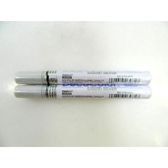 Two (2) Deco Color Marvy Uchida Broad Line Opaque Paint Marker Silver