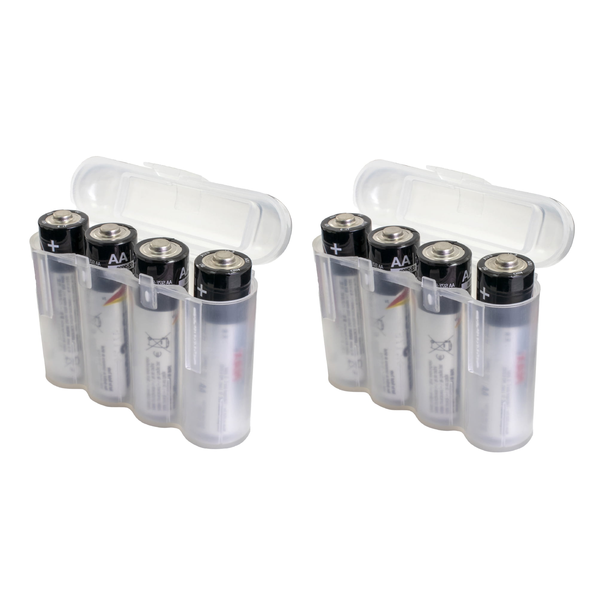 6 Pcs AA AAA Cell Battery Storage Case Holder Organizer Box Clear Hard  Plastic
