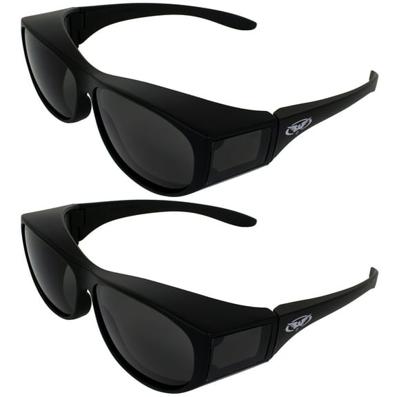 Two (2) Escort Safety Glasses Fits Over Most Prescription Eyewear Smoke Lenses