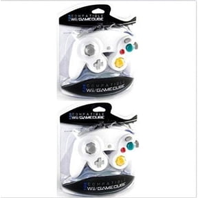 two (2) gamecube / wii compatible controllers cirka brand [white]