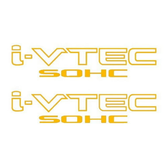 Two(2) Gold HONDA I-VTEC SOHC Car Decal Vinyl Window Wall Sticker JDM
