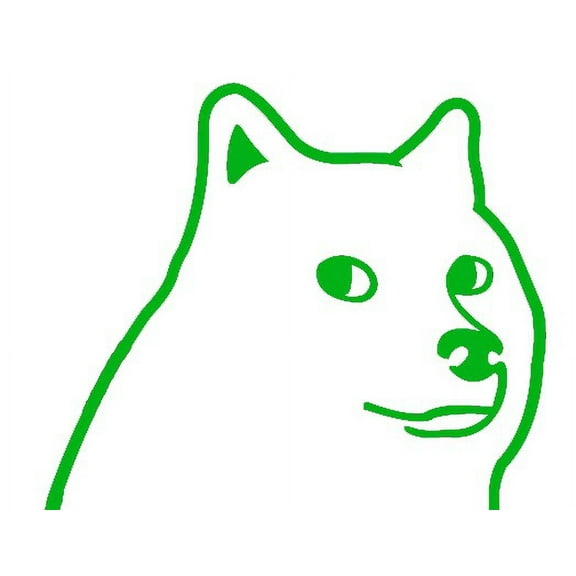 Two(2) Green Doge Meme Such Vinyl MUCH Car Decal Vinyl Window Wall Sticker WOW