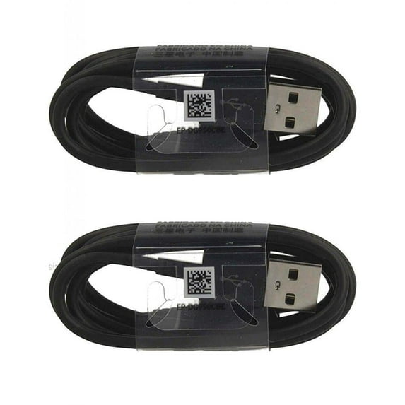 Two (2) OEM Samsung USB-C Data Charging Cables for Galaxy S9/S9 Plus/S8/S8+/Note8 - Black EP-DG950CBE- Bulk Packaging - New
