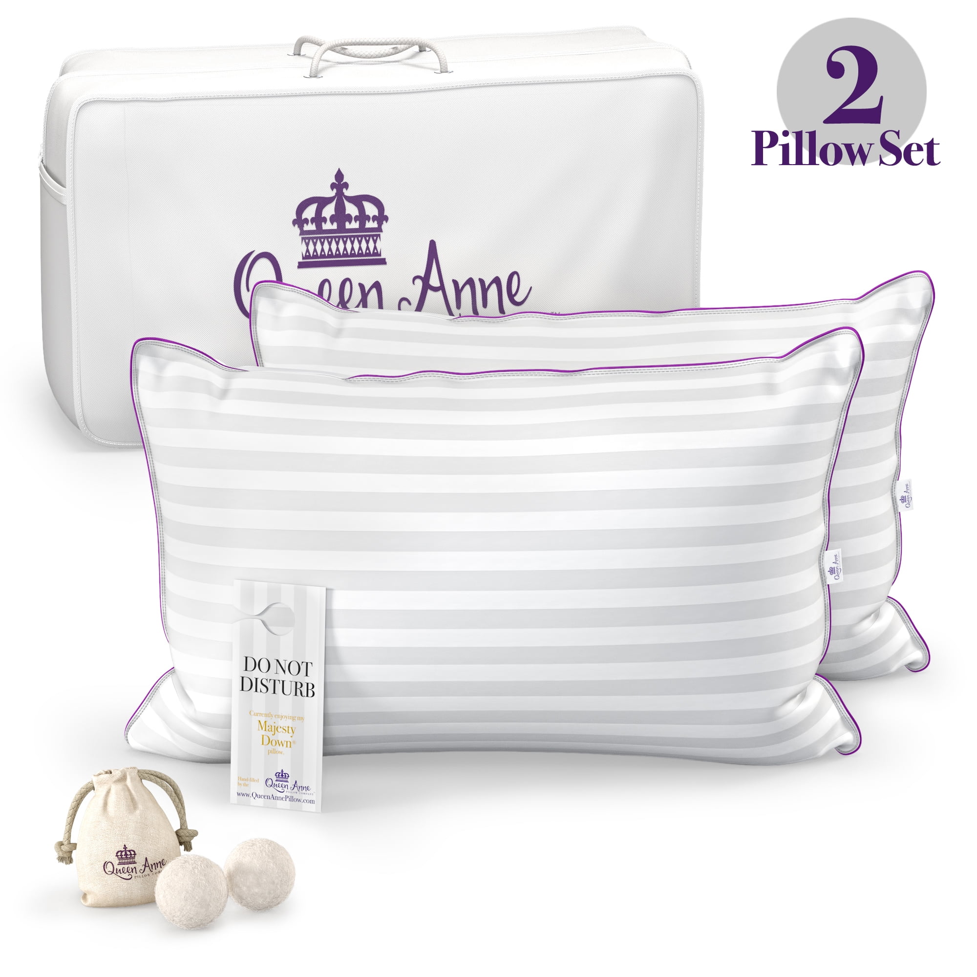 The Original Queen Anne Pillow - Famous 100% European White Goose and Duck Down Blend - Cruelty Free Luxury Hotel Pillows - Made in USA (Queen Soft) Luxury Hotel Pillows - Queen Anne Original Pillow - Oman | Ubuy
