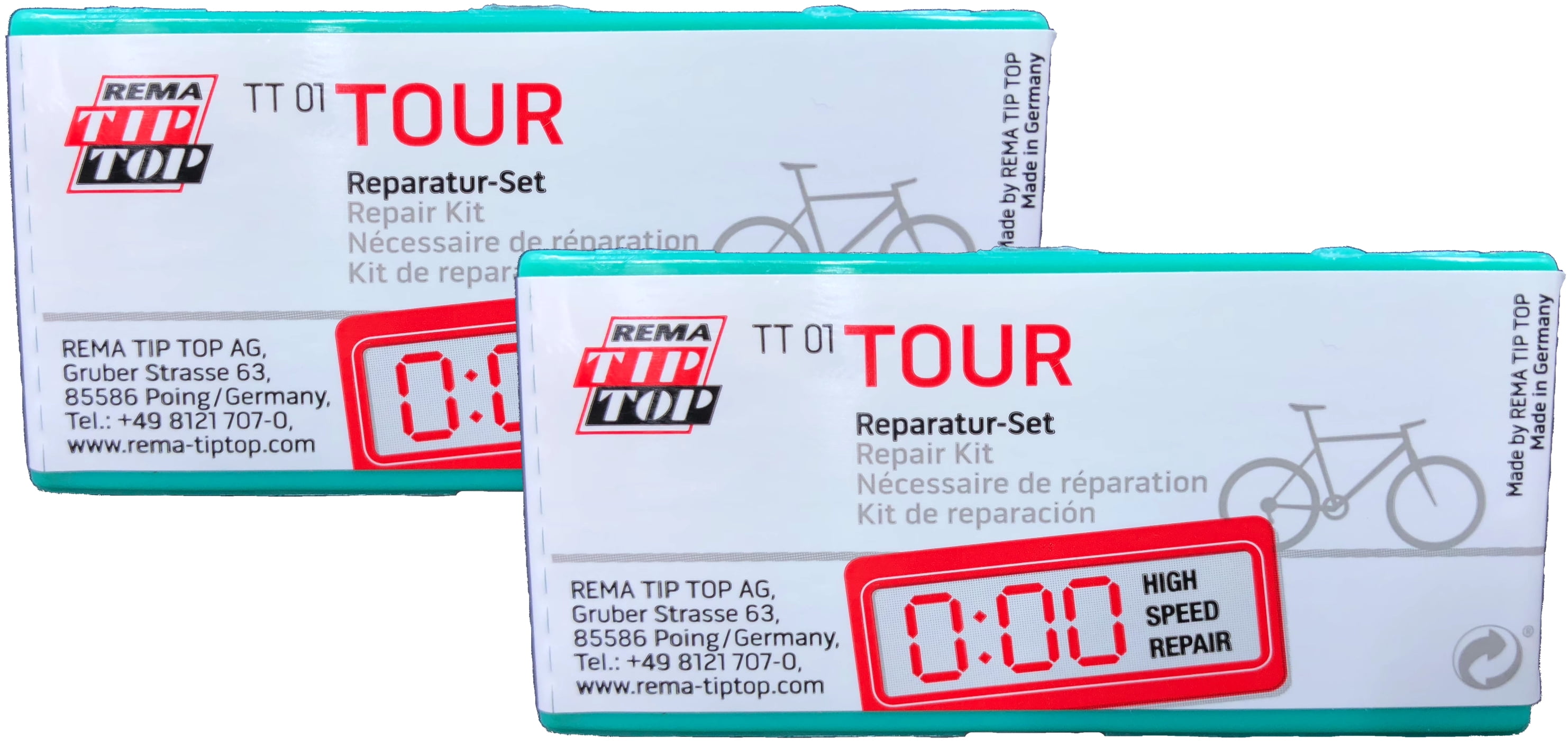 Two (2) REMA Touring Bicycle Tube Patch Repair Kits TT01 (21) Small TT O1