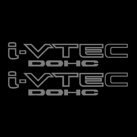 Two(2) Silver HONDA I-VTEC DOHC Car Decal Vinyl Window Wall Sticker JDM