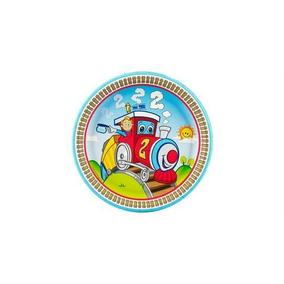 Two 2 Train 2nd Birthday Edible Frosting Image Cake Topper 8" Round