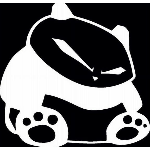 Two(2) White JDM Fat Angry Panda Car Decal Vinyl Window Wall Sticker Laptop