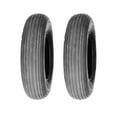 thumbnail image 1 of Two 3.50-8 Rib Tread Tubeless Wheel Barrow Tires 350-8 3.50x8, 1 of 1