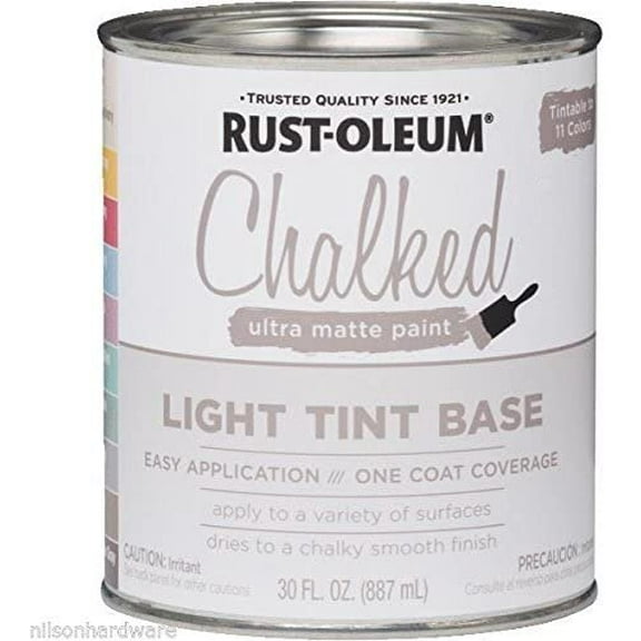 Two 30 Fl Oz Cans Tintable Base RustOleum Chalked Chalk Ultra-matte Paint 287688
