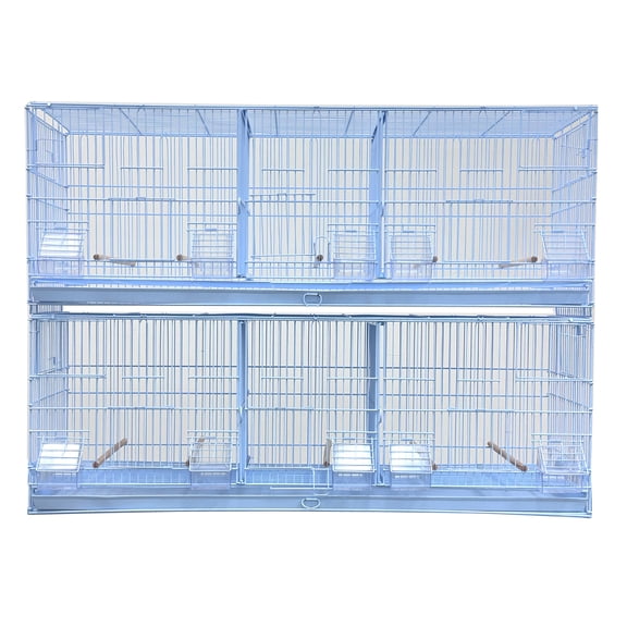 Two 38"x11"x15"H Triple Cage Stackable Breeder Bird Flight Parrot with Removable Double Center Divider Side Breeding Nest Box Doors