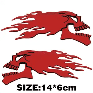 Two 3D PVC Ghost Skull Motorcycle Tank Stickers, Cool Car Decals, Personalized Motorcycle Modification Stickers, Creative Badge Body Stickers, Ghost Car Modifications
