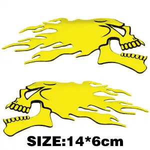 Two 3D PVC Ghost Skull Motorcycle Tank Stickers, Cool Car Decals, Personalized Motorcycle Modification Stickers, Creative Badge Body Stickers, Ghost Car Modifications