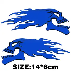 Two 3D PVC Ghost Skull Motorcycle Tank Stickers, Cool Car Decals, Personalized Motorcycle Modification Stickers, Creative Badge Body Stickers, Ghost Car Modifications