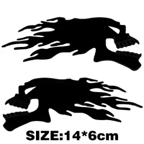 Two 3D PVC Ghost Skull Motorcycle Tank Stickers, Cool Car Decals, Personalized Motorcycle Modification Stickers, Creative Badge Body Stickers, Ghost Car Modifications