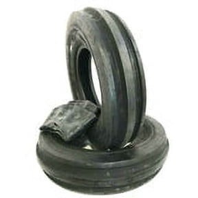 Two 4.00-8 3-Rib Front Tractor Tires w/ Tubes Garden Lawn Easy Steer 400x8