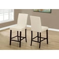 thumbnail image 1 of Two 40" Ivory Leather Look Solid Wood and MDF Counter Height Dining Chairs, 1 of 4
